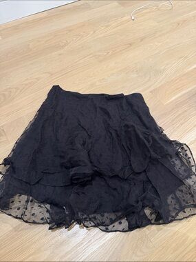 Isabel Marant Black Dot-Textured Layered Skirt